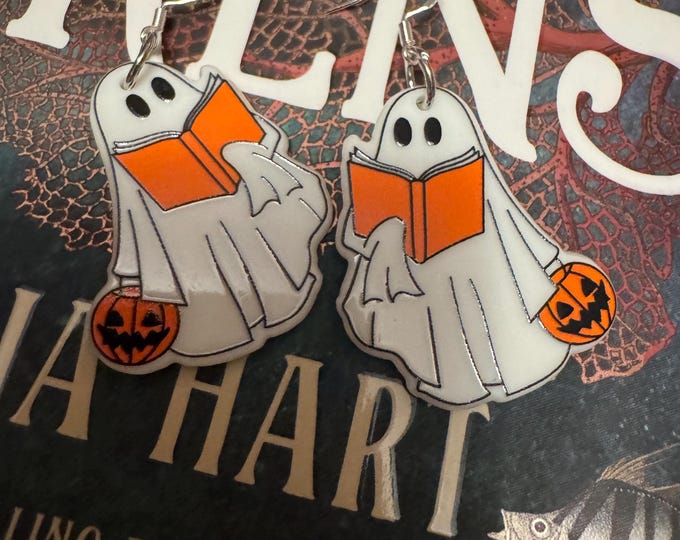 Bookish Ghost dangles