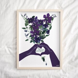 Friendship Is A Single Soul Quote, Friendship Art Quote, Friendship, Quote, Purple, Purple Flowers, Aristotle Quote, Hands, Wall Art Decor