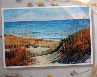 Sand Dune Beach Art Print | Tranquil Coastal Wall Decor | The Sand Beneath My Feet