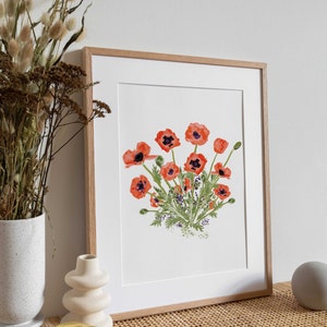Mohnblumen, Orientalische Mohnblumen, Mohnblumen, Mohnblumen, Mohnblumen, Kinderzimmer, Kunstdruck, Blumen, Orange Blumen, Mohnblumen Wand Kunst Dekor, Orange