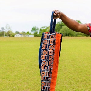 Handsewn Grocery Bag Holder, Kitchen Organizer, Fabric Grocery Bag Holder, Gee's Bend Quilt, Auburn University, Grocery Bag Holder image 3