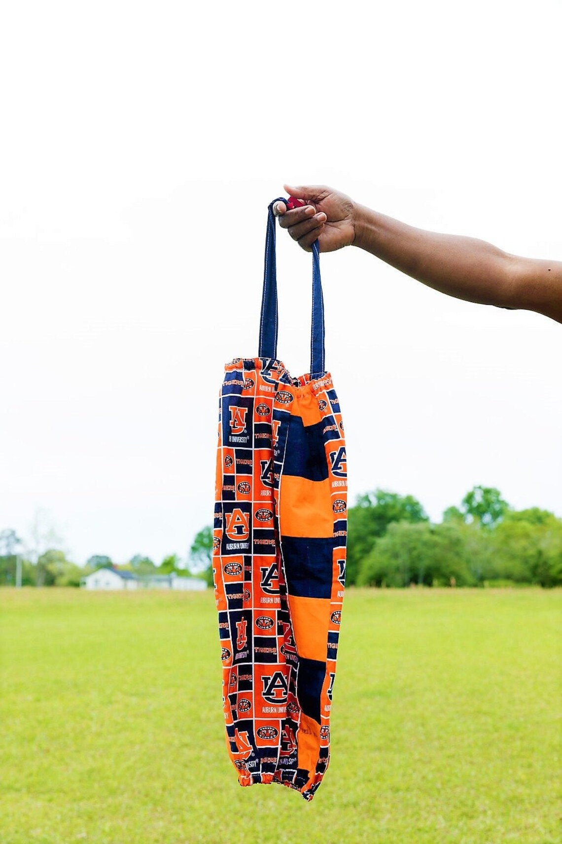 Handsewn Grocery Bag Holder, Kitchen Organizer, Fabric Grocery Bag