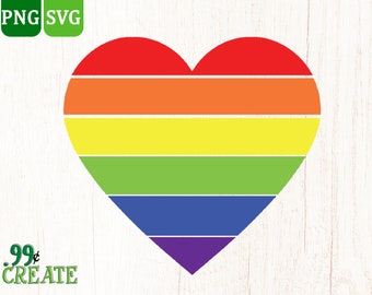 Download Rainbow Heart Svg Etsy