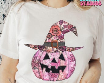 Floral Patchwork Pumpkin PNG: Fall Sublimation Design (Digital Download)