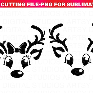 Renna faccia SVG, svg, png, Cricut, Silhouette svg, Cricut svg, Renna faccia natale svg, Natale renna svg