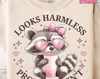 Funny Sarcastic Raccoon PNG: Trendy Animal Design (Digital Download)