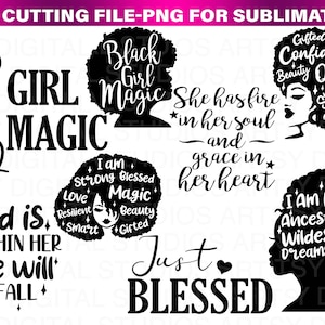 Black Girl Magic SVG Bundle: Afro Woman Cut Files (Digital Download)