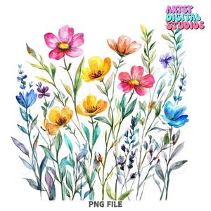 Wildflower Png Design, Wildflower Clipart, Spring Sublimation Design PNG, Spring Shirt Design. Floral Png for Sublimation