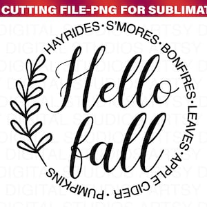 Hello Fall Svg, Fall Door Sign Svg, Halloween Svg, Digital Download, Cricut, Silhouette svg, Happy fall svg, Fall svg bundle, Svg Designs