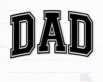 Dad Varsity Font SVG: Father's Day Cricut Cut File (Digital Download)