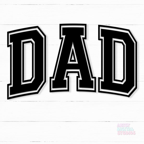Dad Varsity Font SVG, Fathers Day Svg, Happy Fathers Day, Best Daddy Svg, Cut File Cricut Svg, Silhouette, Cameo, Iron on Vinyl
