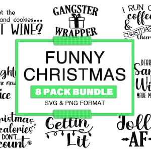 Funny Christmas SVG Bundle: Holiday Designs (PNG & SVG)