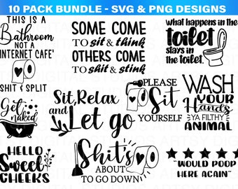 Paquete SVG divertido para baños: Frases de baños rústicos (descarga digital)