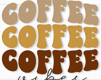 Retro Coffee Vibes SVG: Stacked Coffee Lover Design (Digital Download)