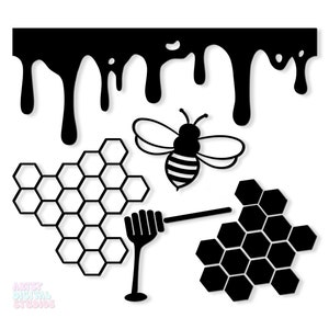 Honingraat svg - Honing druppelen svg - Honing svg - Bijenkorf svg - Honingraat patronen - Druipende honing - Honing gesneden bestand - Scrapbooking - Cricut bestand