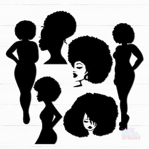 Black Girl Magic SVG Bundle: Afro Woman Silhouette, Cricut Cut File (Digital Download)