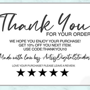 May include: Thank You for your order. We hope you enjoy your purchase! Get 10% off your next item. Use code: THANKYOU10. Made with love by Artsy Digitalstudios. Love your purchase? Please leave a review.