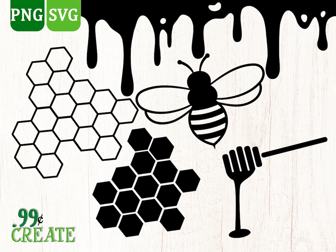 Honeycomb svg Honey drip svg Honey svg Beehive svg | Etsy