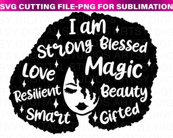 Black Girl Magic SVG: Afro Woman Queen Boss (Digital Download)