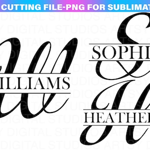 Split Monogram SVG Alphabet, Split Monogram Font, Split Monogram Frame Alphabet, Téléchargement numérique pour Cricut, Silhouette, Fichier de coupe Cricut