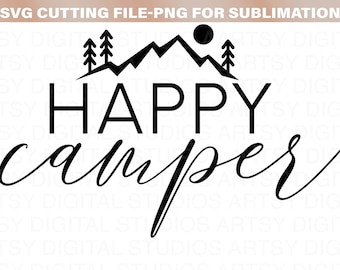 Happy Camper SVG: Camping Adventure Design (Digital Download)