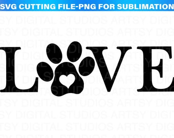Dog Love Paw SVG: Puppy Mom Clipart (Digital Download)