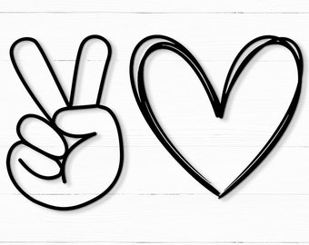 Peace and Love SVG File, Peace Sign SVG Files For Cricut, Peace SVG, Digital Download
