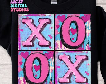 Retro Valentine PNG: XOXO Heart Design (Digital Download)