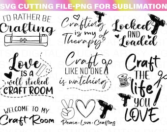 Crafting SVG Bundle: Funny Craft Room Quotes (Digital Download)