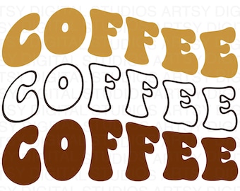 Retro Coffee Stacked SVG: Coffee Lover Cricut Cut File (Digital Download)