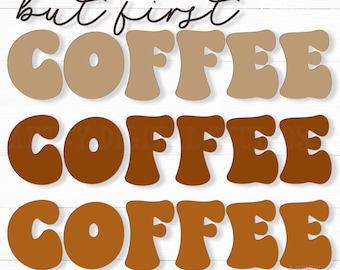 Retro Coffee Stacked SVG: Coffee Lover Cricut Cut File (Digital Download)