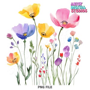 Wildflower Png Design, Wildflower Clipart, Spring Sublimation Design PNG, Spring Shirt Design. Floral Png for Sublimation
