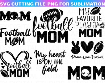 Football Mom SVG Bundle: Game Day Shirt Designs (Digital Download)