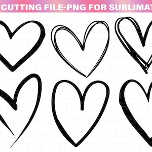 Heart Bundle svg, Sketch Heart svg, PNG, Cricut, Cricut svg, Silhouette svg, Simple Hearts Svg, Valentine day svg,Doodle Heart svg