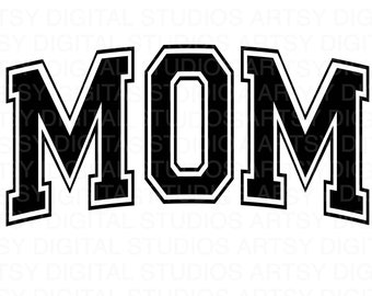 Mom Varsity letters color personalization design File, printable png svg, Family Shirts Baby Gift Craft Cute Inspired, cricut cut file