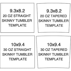 20oz Skinny Tumbler Template Straight Tapered Tumbler Template 30oz Skinny Tumbler Full Wrap, Sublimation Templates PNG