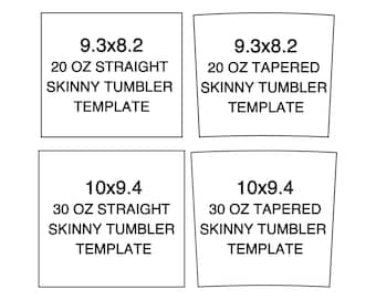 20oz Skinny Tumbler Template Straight Tapered Tumbler Template 30oz Skinny Tumbler Full Wrap, Sublimation Templates PNG