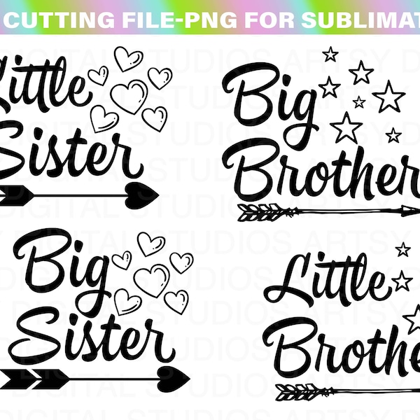 Big Little Sister brother bundle svg png/Newborn Little Big Brother Sister onsie shirt svg/big little bro sis onsie shirt/99centscreate