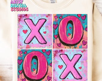 Retro Valentine XOXO Design: Heart PNG (Digital Download)