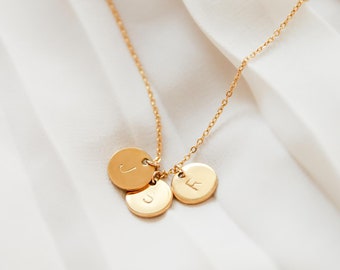 Three Initials Necklace | Gold Two Initial Letter | Double Triple Monogram | 2 Initial 3 Initial Necklace | Multiple Initial | Gifts For Mom