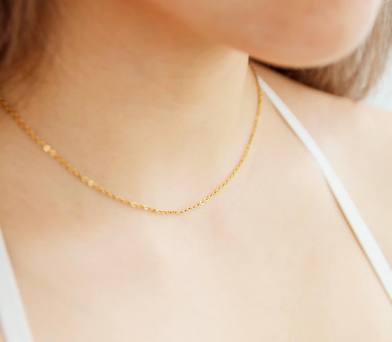 Cable Chain Necklace Thin Gold Stainless Steel Minimalistic Dainty Simple  Silver Replacement Chain Layering Necklace Gift for Her 