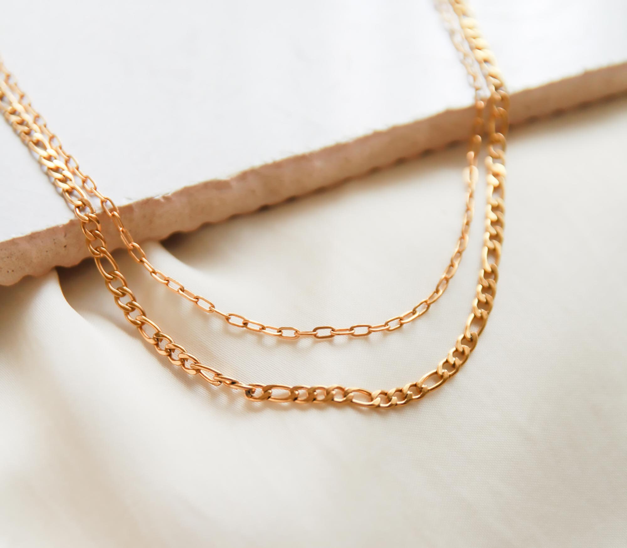 Gold Stainless Steel Rope Chain Necklace Lisa Angel Jewellery Collection Minimal Minimalist Gold