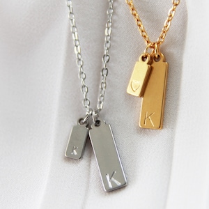 Collares con iniciales para parejas / Collar personalizado con dos iniciales / Collar con múltiples iniciales / Regalo personalizado para él / Joyería para el Día de la Madre