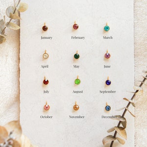 Crystal Birthstone Pendant | Dainty Birthstone Charm for Necklace & Bracelet Building | Custom Personalized Small Birth Stone Pendant |