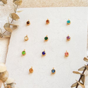 Pendentif pierre de naissance complémentaire avec achat en magasin UNIQUEMENT | Charm minimaliste supplémentaire avec pierre gemme de naissance pour collier et bracelet | Ajouter une pierre de naissance