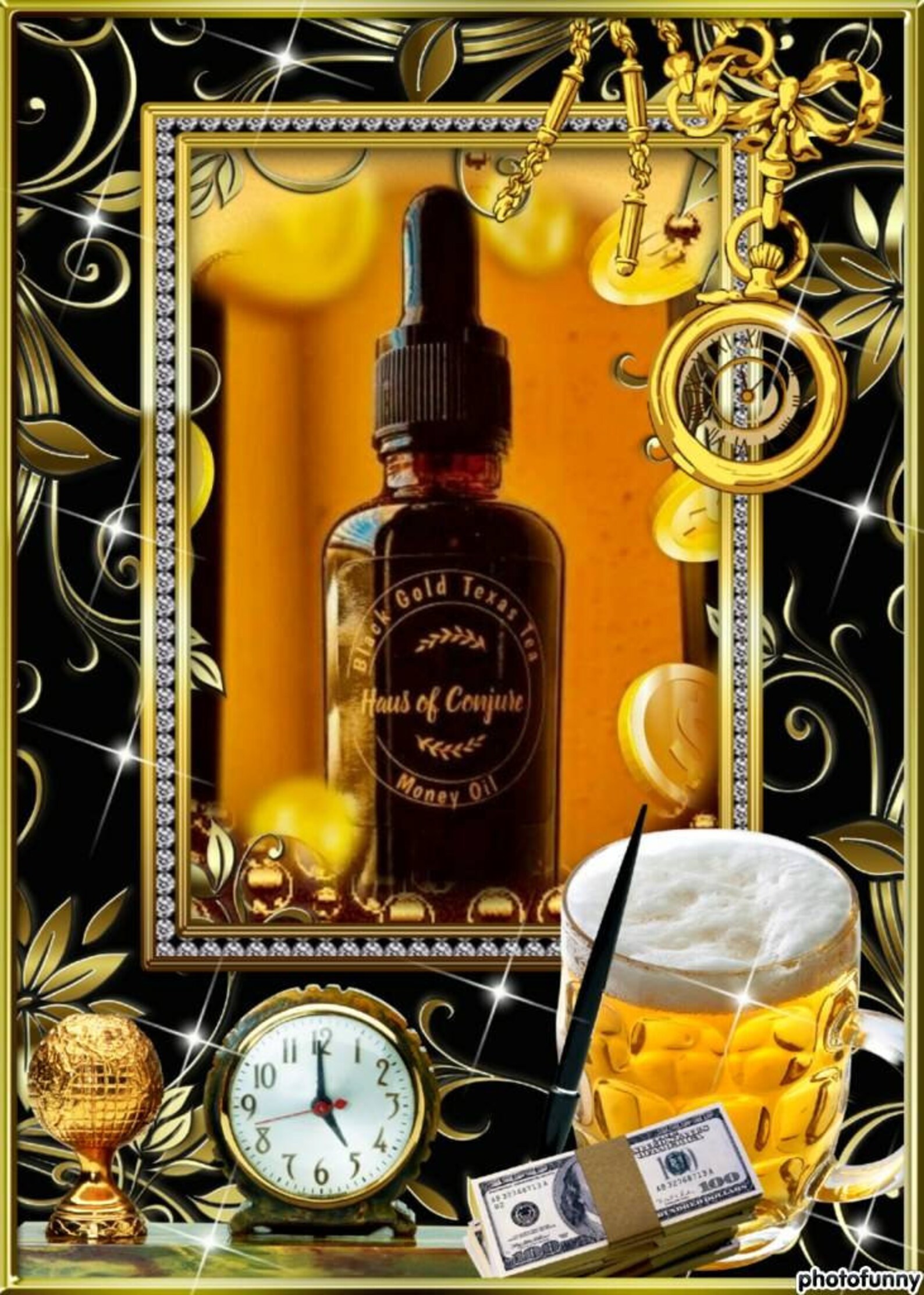 Black Gold Texas Tea Money Oil Riqueza Prosperidad Conjure Etsy