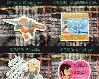 Our Flag Means Death Stickers: Stede, Lucius, Jim, Lighthouse