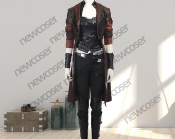 Guardians of the Galaxy Vol. 2 Gamora Cosplay Costume Leather Long Jacket Star Lord Jacket