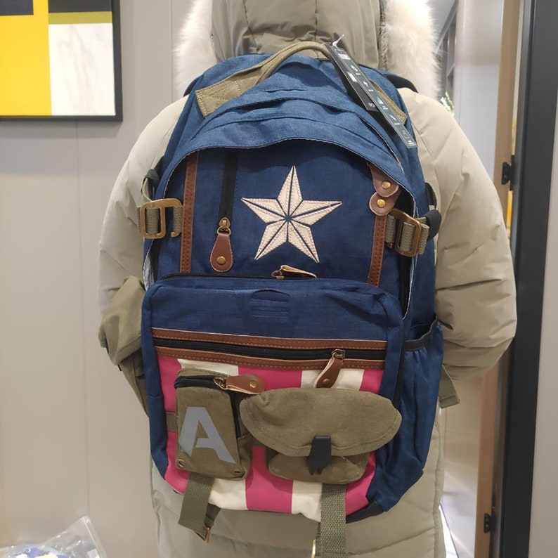captain america backpack herringbone