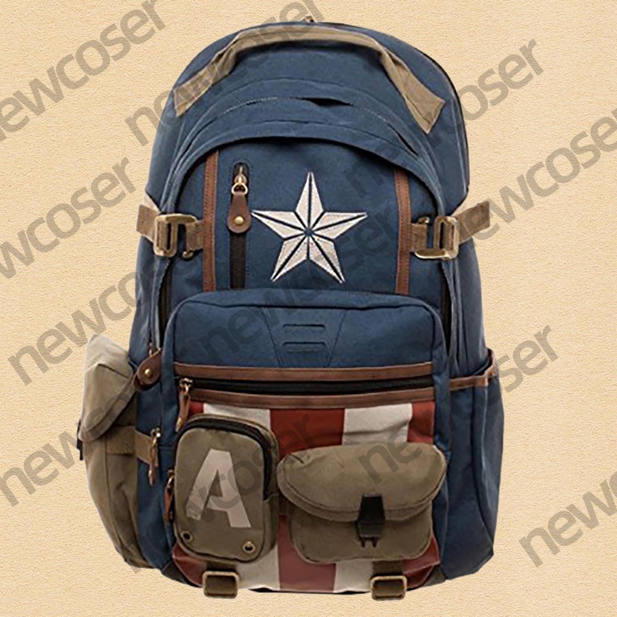 Captain America Backpack Cosplay Superhero Student Schoolbag